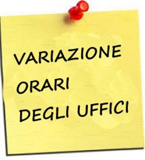 Variazione orario di apertura uffici